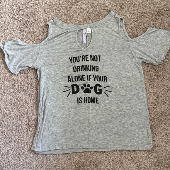 Alya Tops - Alya Heather Gray V-Neck Top